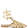 TUTSI HANDWOVEN HONEYCOMB COTTON TIE UP MULE FLATS