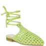 TUTSI HANDWOVEN HONEYCOMB COTTON TIE UP MULE FLATS