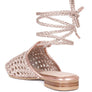 TUTSI HANDWOVEN HONEYCOMB COTTON TIE UP MULE FLATS