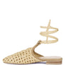 TUTSI HANDWOVEN HONEYCOMB COTTON TIE UP MULE FLATS