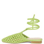 TUTSI HANDWOVEN HONEYCOMB COTTON TIE UP MULE FLATS