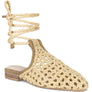 TUTSI HANDWOVEN HONEYCOMB COTTON TIE UP MULE FLATS
