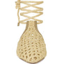 TUTSI HANDWOVEN HONEYCOMB COTTON TIE UP MULE FLATS
