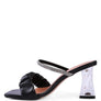 DATE LOOK CLEAR HEEL RHINESTONE SANDALS
