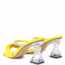 DATE LOOK CLEAR HEEL RHINESTONE SANDALS