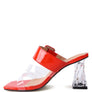 CITY GIRL PRINTED MID HEEL SLIDE SANDALS