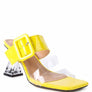 CITY GIRL PRINTED MID HEEL SLIDE SANDALS
