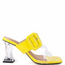 CITY GIRL PRINTED MID HEEL SLIDE SANDALS