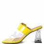 CITY GIRL PRINTED MID HEEL SLIDE SANDALS
