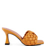 CELIE WOVEN STRAP MID HEEL SANDALS