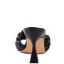 CELIE WOVEN STRAP MID HEEL SANDALS