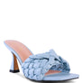 CELIE WOVEN STRAP MID HEEL SANDALS