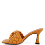 CELIE WOVEN STRAP MID HEEL SANDALS