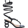 CASSINO THONG LACE UP CHAIN HEEL SANDAL