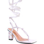 CASSINO THONG LACE UP CHAIN HEEL SANDAL