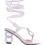 CASSINO THONG LACE UP CHAIN HEEL SANDAL