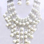 Mix Pearl Clear Beads Drop Statement Necklace Set