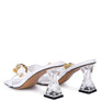 WANDY CLEAR HEEL CHAIN DETAIL SANDALS