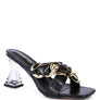 WANDY CLEAR HEEL CHAIN DETAIL SANDALS