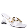 WANDY CLEAR HEEL CHAIN DETAIL SANDALS