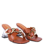 WANDY CLEAR HEEL CHAIN DETAIL SANDALS