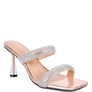 DOLLS DIAMANTE MID HEEL SLIDE SANDALS