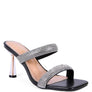 DOLLS DIAMANTE MID HEEL SLIDE SANDALS