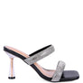 DOLLS DIAMANTE MID HEEL SLIDE SANDALS