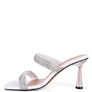 DOLLS DIAMANTE MID HEEL SLIDE SANDALS