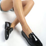 EMILIA Black Shine Forever Stud Penny Loafers