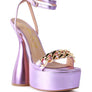 BIG BASH METALLIC HIGH PLATFORM CHUNKY SANDALS