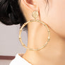 Large statement bamboo hoop earrings