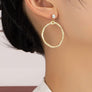 Hammered hoop drop earrings