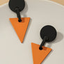 color coated geo shape drop earrings