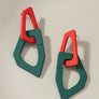 Organic shape chunky link drop earrings