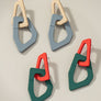 Organic shape chunky link drop earrings