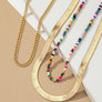 herringbone and seed bead choker chain set