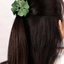 Matte color coated flower hair claw clip