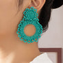 Handmade statement seed bead earrings