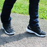 Men's High Arch Firm Support All-In-One Black Walking Shoes, Comfort & Performance Style