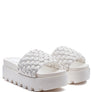SUNDAE PLATFORM SLIDES WITH WOVEN TEXTURED STRAPS