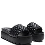 SUNDAE PLATFORM SLIDES WITH WOVEN TEXTURED STRAPS