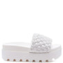 SUNDAE PLATFORM SLIDES WITH WOVEN TEXTURED STRAPS