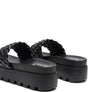 SUNDAE PLATFORM SLIDES WITH WOVEN TEXTURED STRAPS