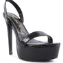 SWEETHEART CROC PLATFORM HIGH HEELED SANDALS