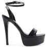 SWEETHEART CROC PLATFORM HIGH HEELED SANDALS