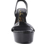 SWEETHEART CROC PLATFORM HIGH HEELED SANDALS