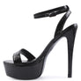 SWEETHEART CROC PLATFORM HIGH HEELED SANDALS