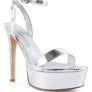 SWEETHEART CROC PLATFORM HIGH HEELED SANDALS