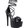 TWERK TIE-UP BRAIDED HIGH PLATFORM SANDALS